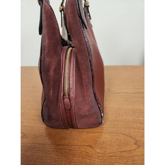 Coach Kristy Burgundy Shoulder Bag With Exotic Embossed Snake Trim. See pictures - Picture 8 of 16